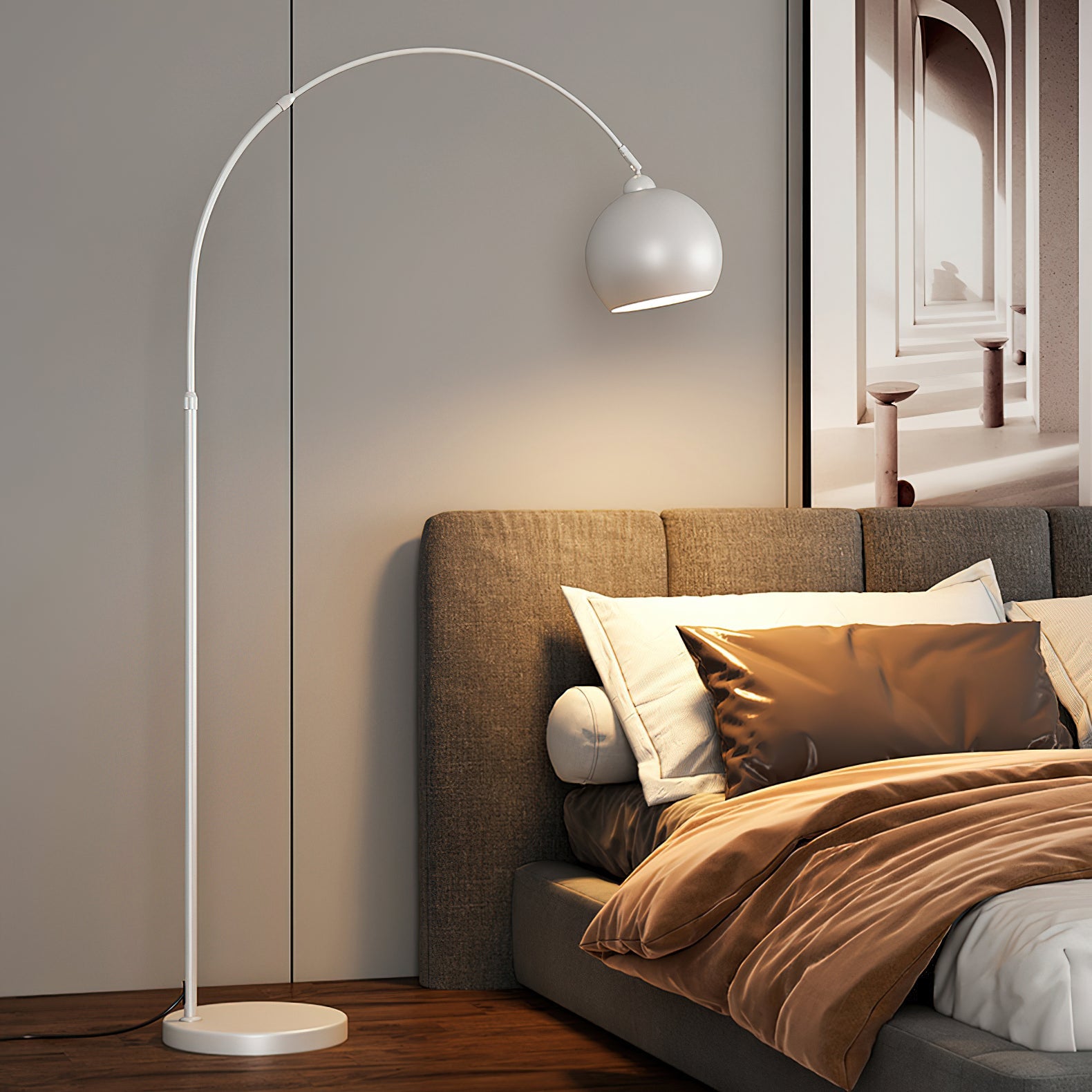 Verstelbare Vloerlamp Metaal Zwart Chroom Wit Telescopische Arm Leeslamp Modern Design | Sansoti