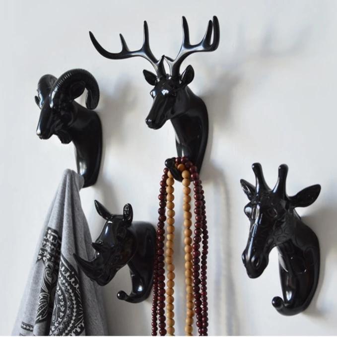 Wandhaken dieren resin goud decoratief kapstok haak hal badkamer sleutelhouder sieraden ophanghaken muur | Sansoti
