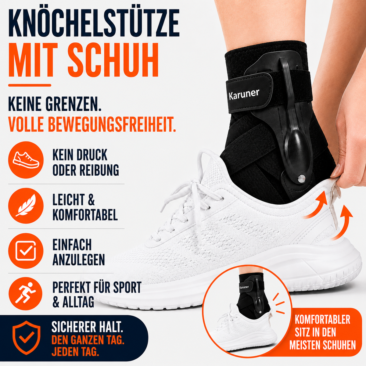Chevillère réglable avec compression et maintien latéral pour le sport, la récupération, la stabilité et la prévention des blessures | Sansoti