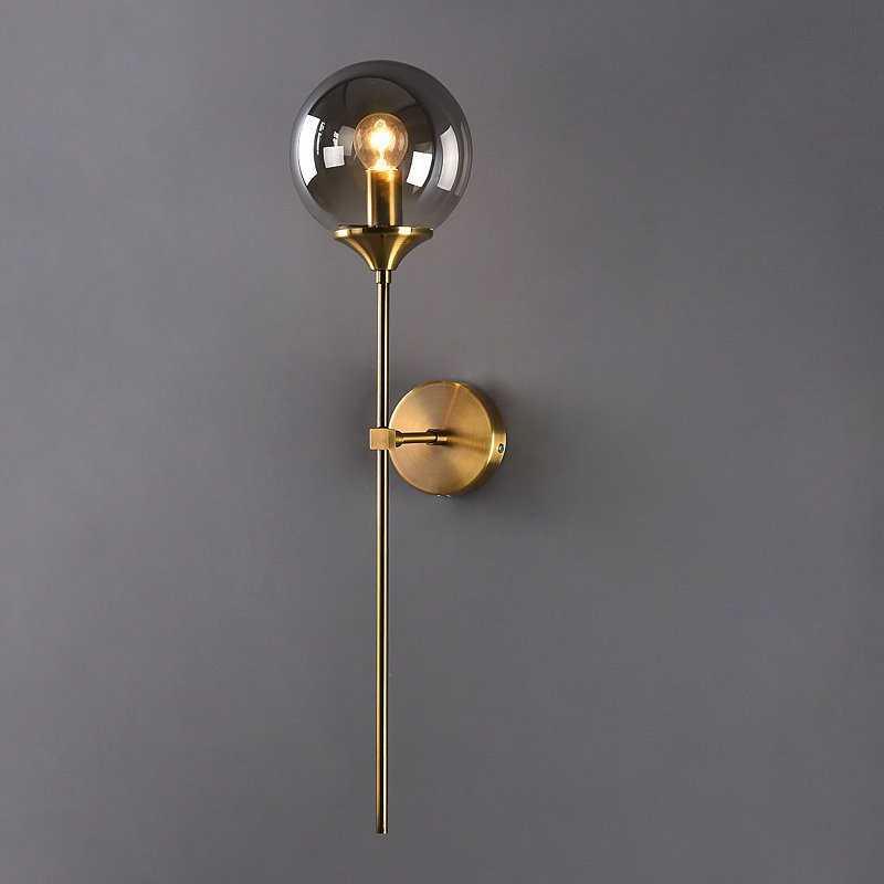 Moderne Wandlamp met Glazen Kap – Chroom of Gouden Afwerking – Scandinavische Stijl | Sansoti
