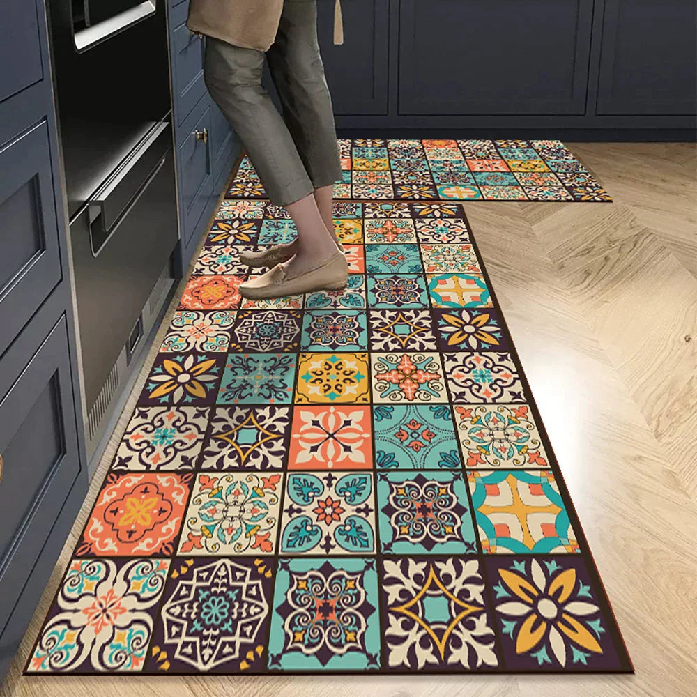 Antislip Keukenloper Polyester Wasbaar Comfort en Veiligheid in Diverse Maten en Patronen voor Keuken Gang Werkruimte Modern Interieur Design | Sansoti