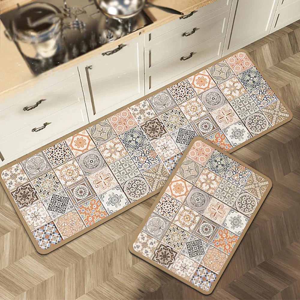 Antislip Keukenloper Polyester Wasbaar Comfort en Veiligheid in Diverse Maten en Patronen voor Keuken Gang Werkruimte Modern Interieur Design | Sansoti