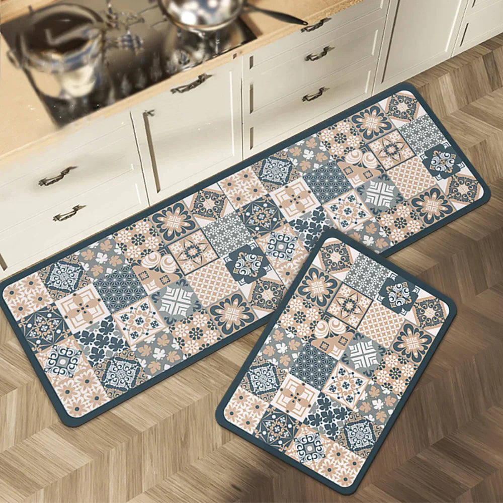 Antislip Keukenloper Polyester Wasbaar Comfort en Veiligheid in Diverse Maten en Patronen voor Keuken Gang Werkruimte Modern Interieur Design | Sansoti