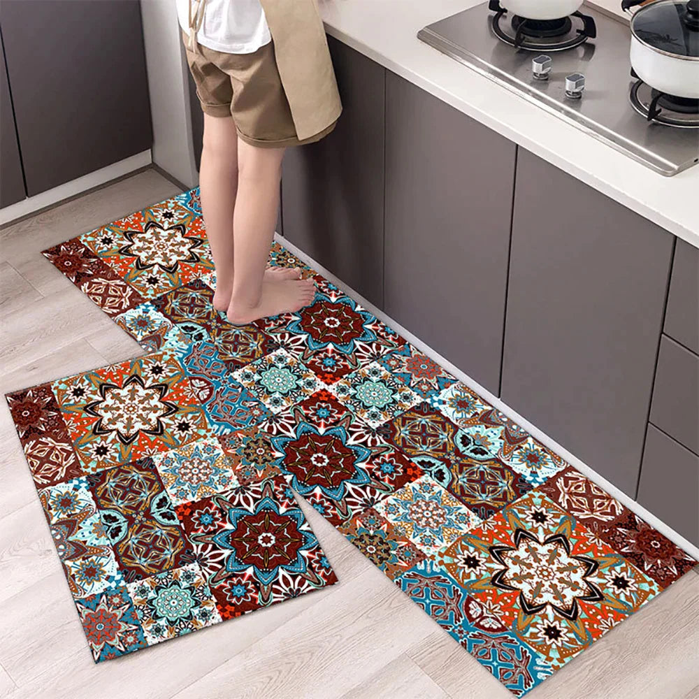 Antislip Keukenloper Polyester Wasbaar Comfort en Veiligheid in Diverse Maten en Patronen voor Keuken Gang Werkruimte Modern Interieur Design | Sansoti