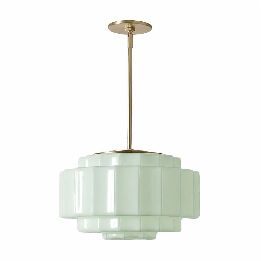 Gelaagde Opaalglas Hanglamp met Antiek Messing Antieke Nostalgische Vintage Verlichting Eetkamer Keukeneiland Entree | Sansoti