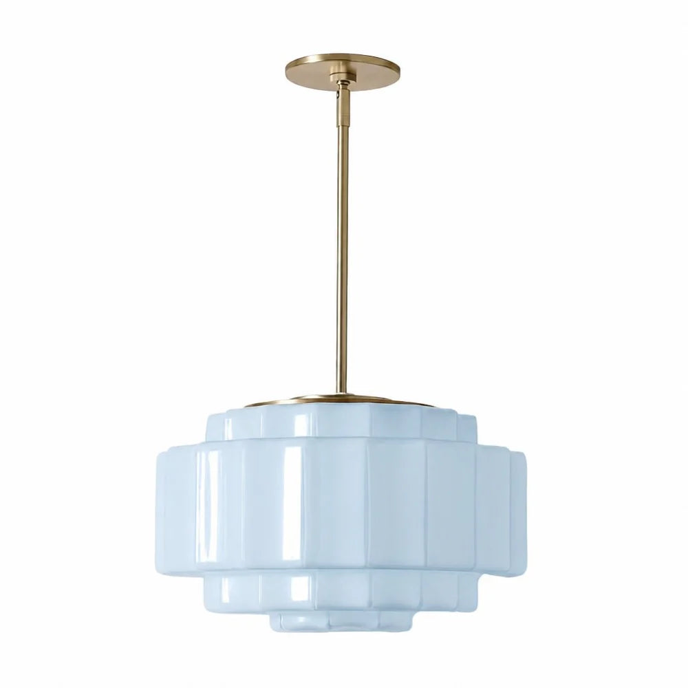Gelaagde Opaalglas Hanglamp met Antiek Messing Antieke Nostalgische Vintage Verlichting Eetkamer Keukeneiland Entree | Sansoti