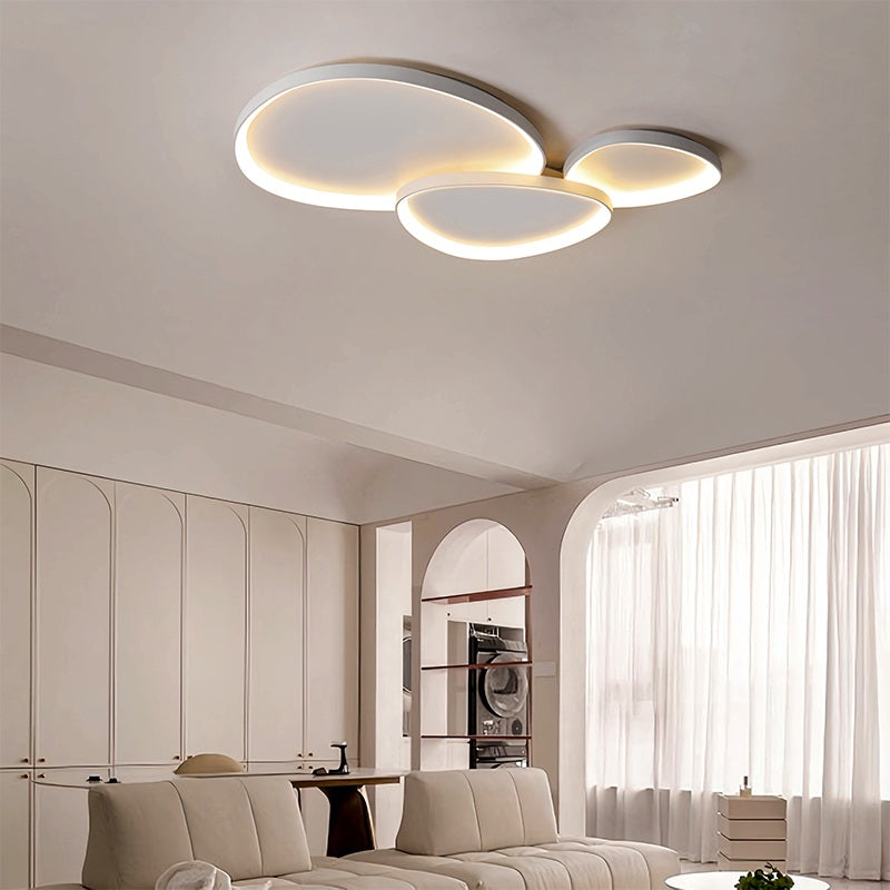 LED Deckenleuchte Oval Dimmbar Metall Schwarz Weiß Schlafzimmer Flur Wohnzimmer Moderne Deckenbeleuchtung Skandinavisches Design Aufbauleuchte | Restfield
