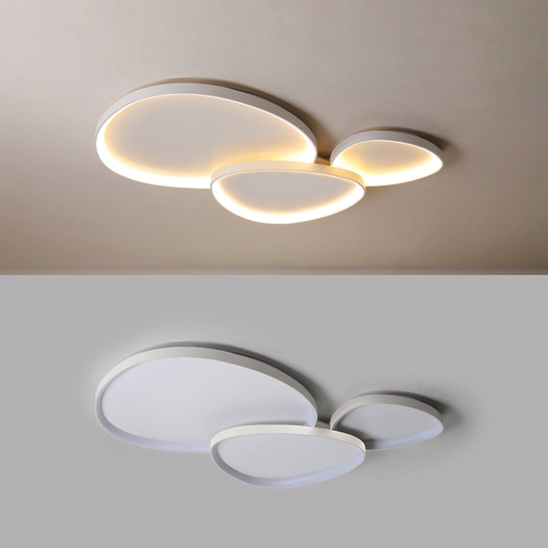 LED Deckenleuchte Oval Dimmbar Metall Schwarz Weiß Schlafzimmer Flur Wohnzimmer Moderne Deckenbeleuchtung Skandinavisches Design Aufbauleuchte | Restfield