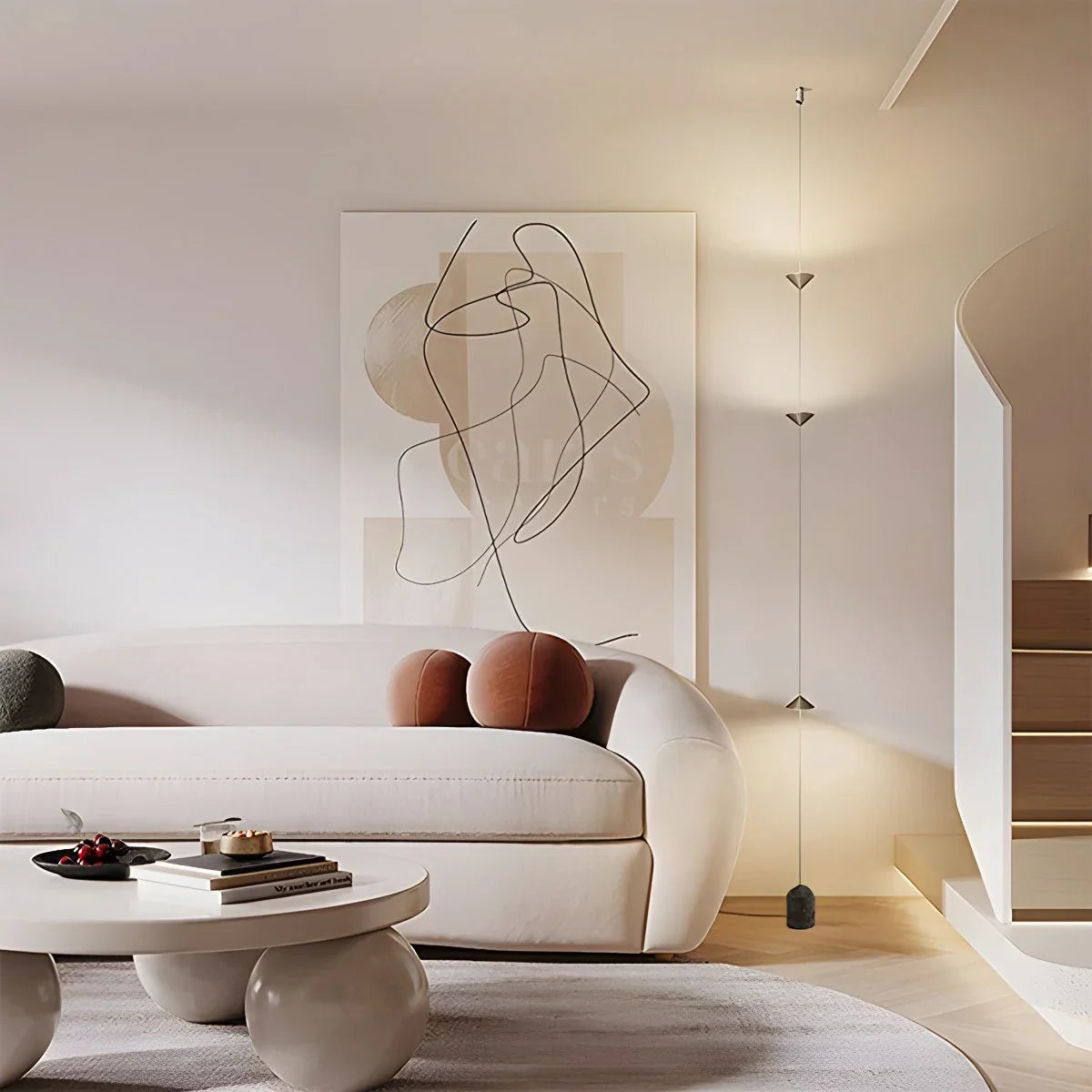 Vloer Tot Plafond Lamp 4 Lichtpunten LED 2,5-3,2 m Woonkamer Slaapkamer Werkkamer Minimalistische Staande Lamp Sfeerverlichting | Sansoti