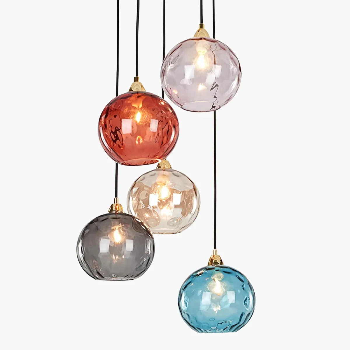 Suspension verre E26 20 cm gris table à manger salon chambre verre fumé lampe boule suspension éclairage d'ambiance | Restfield