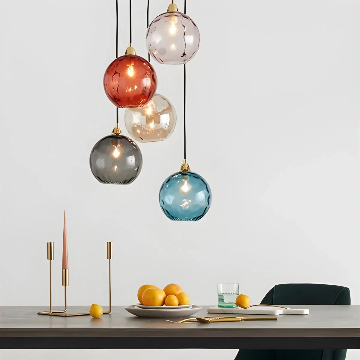 Suspension verre E26 20 cm gris table à manger salon chambre verre fumé lampe boule suspension éclairage d'ambiance | Restfield