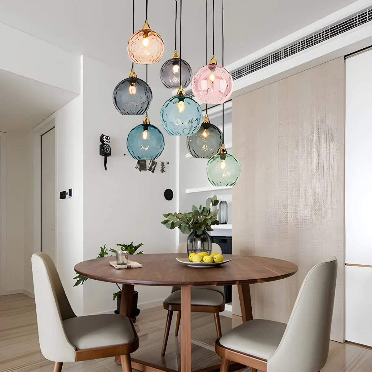 Suspension verre E26 20 cm gris table à manger salon chambre verre fumé lampe boule suspension éclairage d'ambiance | Restfield