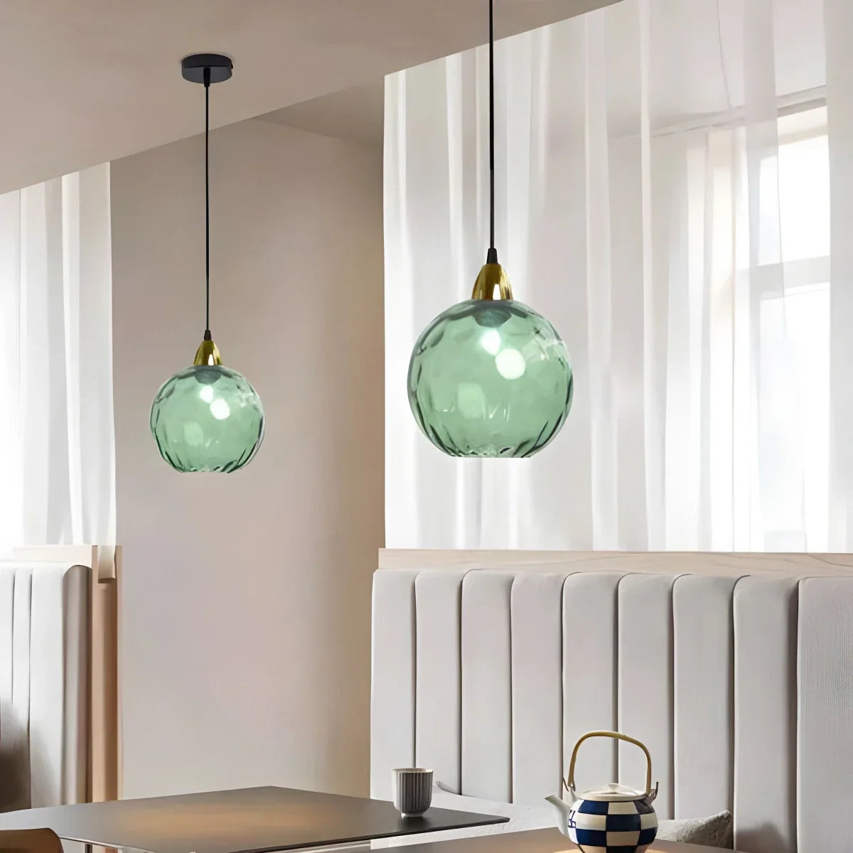 Suspension verre E26 20 cm gris table à manger salon chambre verre fumé lampe boule suspension éclairage d'ambiance | Restfield