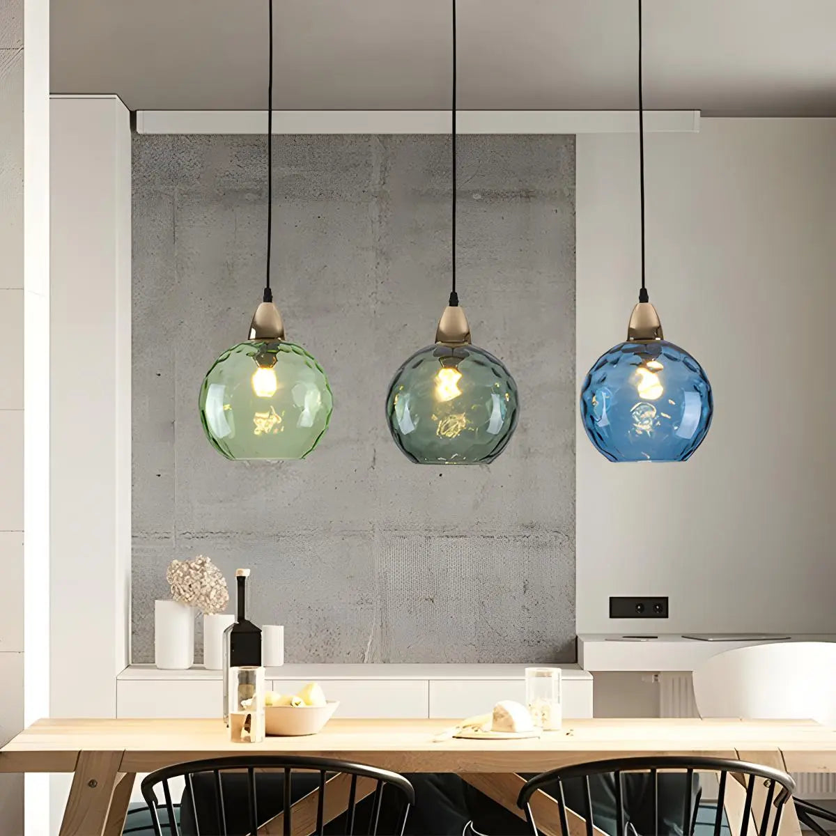 Suspension verre E26 20 cm gris table à manger salon chambre verre fumé lampe boule suspension éclairage d'ambiance | Restfield