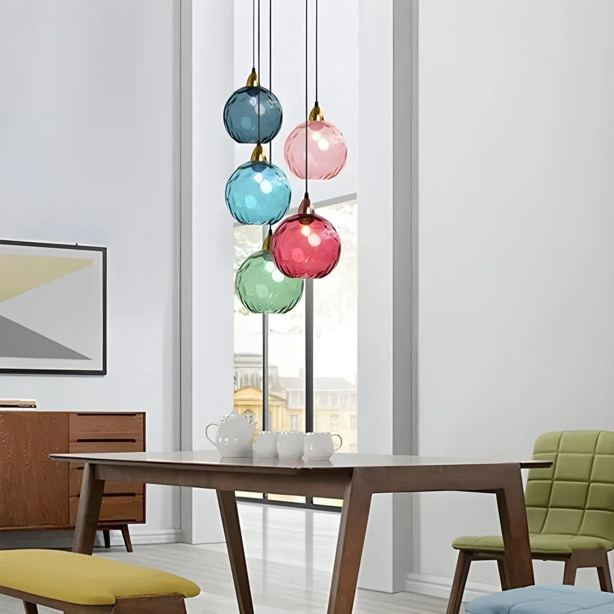 Suspension verre E26 20 cm gris table à manger salon chambre verre fumé lampe boule suspension éclairage d'ambiance | Restfield