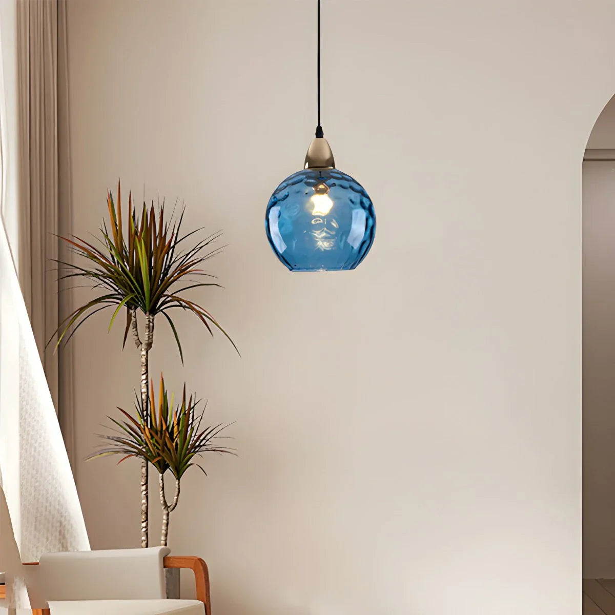 Suspension verre E26 20 cm gris table à manger salon chambre verre fumé lampe boule suspension éclairage d'ambiance | Restfield