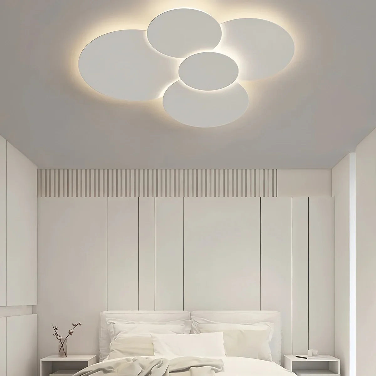 LED Deckenleuchte Verstellbare Scheiben Weiß Dimmbar Wohnzimmer Badezimmer Moderne Designlampe Deckenbeleuchtung mit Fernbedienung | Restfield