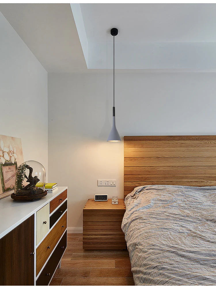 Betonnen Hanglamp Conisch Design Grijs Zwart Wit Rood Minimalistisch Eetkamer Woonkamer Slaapkamer Sfeervol E26 E27 Fitting | Sansoti