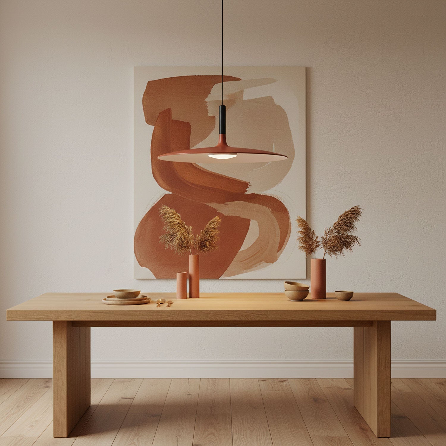 Hanglamp met Conische Kap – Resin Sculptural Pendant in Zes Kleuren, Geïntegreerde LED 3000K of Dimbaar, Moderne Lamp voor Eetkamer Keukeneiland | Sansoti