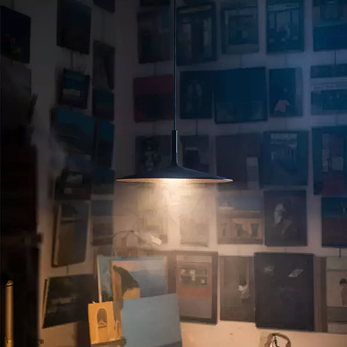 Hanglamp met Conische Kap – Resin Sculptural Pendant in Zes Kleuren, Geïntegreerde LED 3000K of Dimbaar, Moderne Lamp voor Eetkamer Keukeneiland | Sansoti