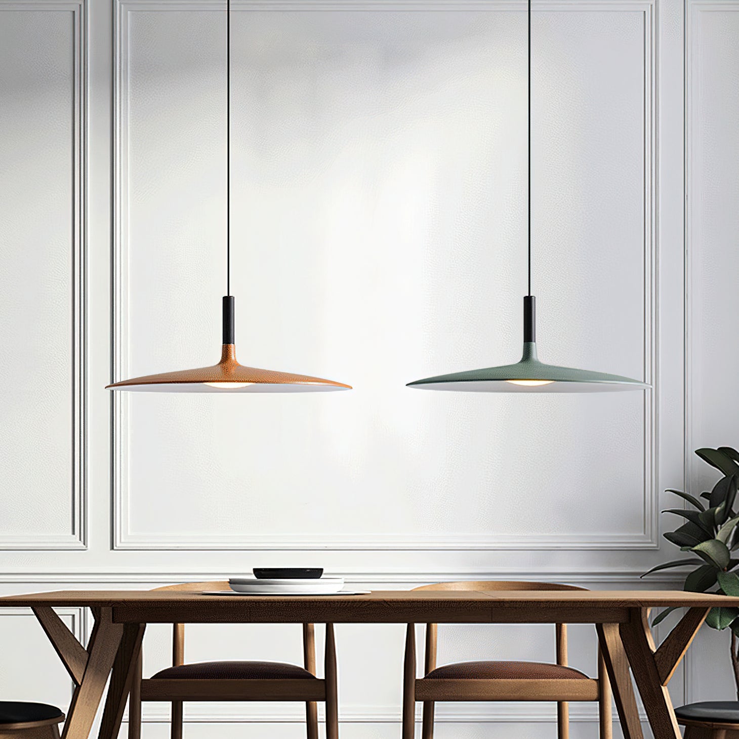 Hanglamp met Conische Kap – Resin Sculptural Pendant in Zes Kleuren, Geïntegreerde LED 3000K of Dimbaar, Moderne Lamp voor Eetkamer Keukeneiland | Sansoti