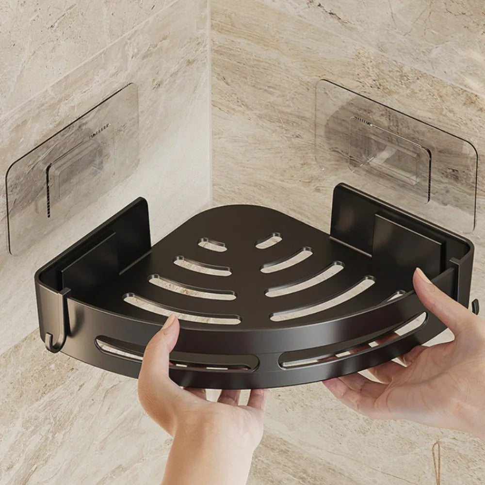 Étagère de douche autocollante transparente, rangement mural de salle de bains sans perçage et étanche | Sansoti
