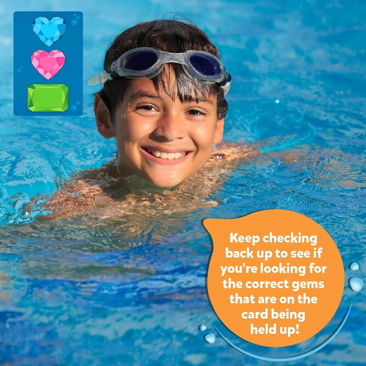 Underwater Game with Gemstones and Challenges for Pool Fun, Diving Adventures, and Water Play for Children | Sansoti