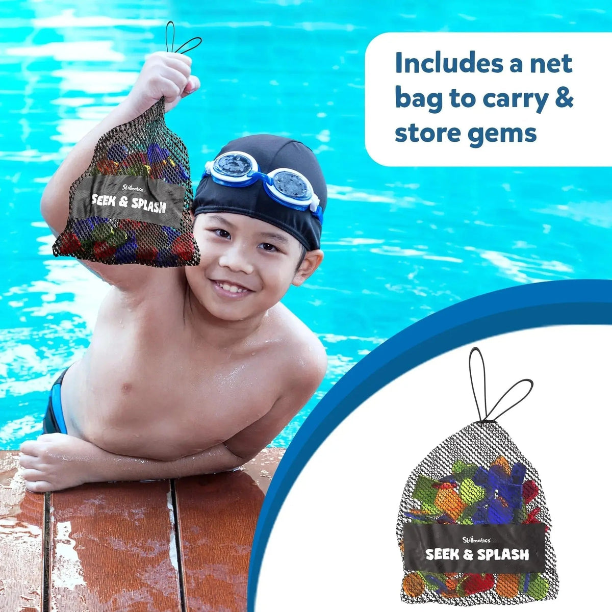 Underwater Game with Gemstones and Challenges for Pool Fun, Diving Adventures, and Water Play for Children | Sansoti