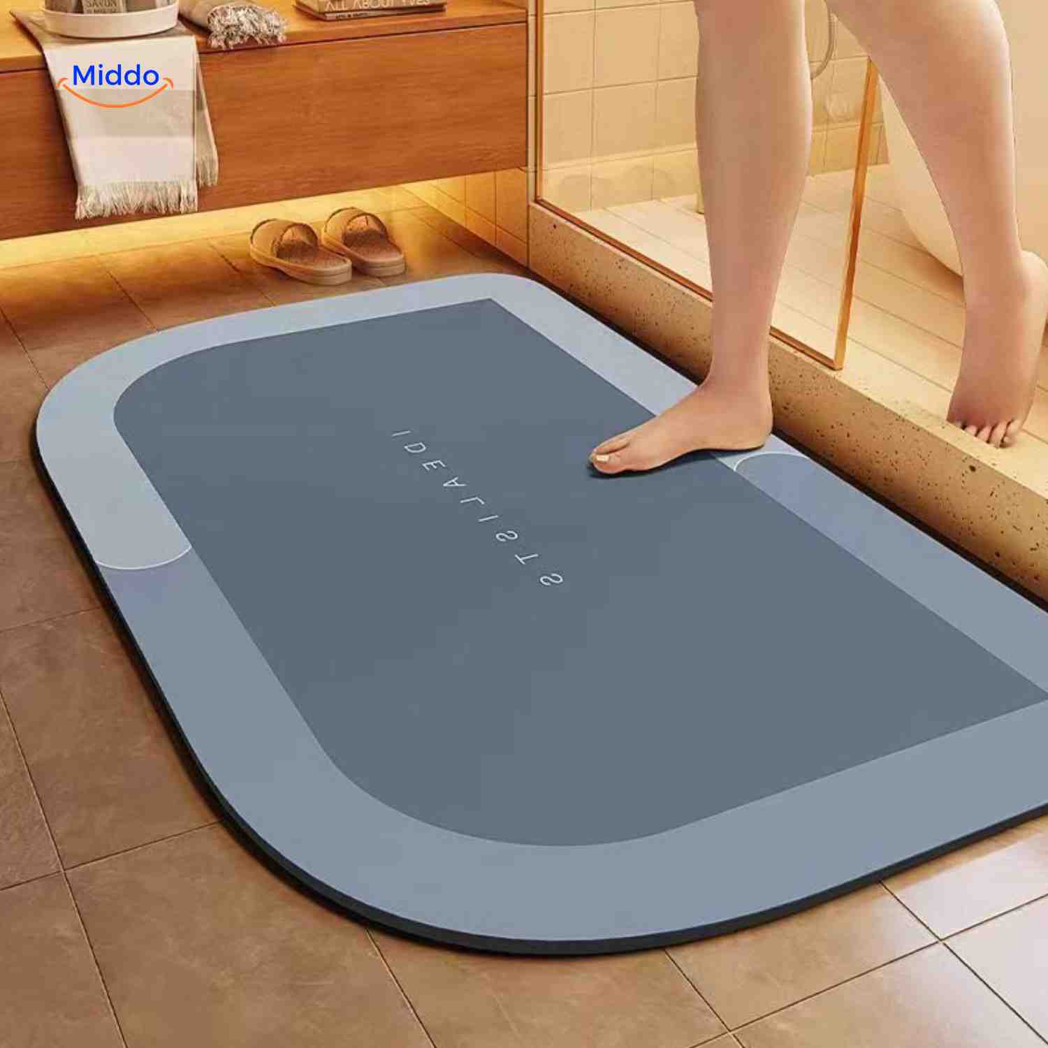 Sneldrogende Badmat met Antislip Onderkant – Extra Absorberend voor Badkamer, Toilet en Balkon | Sansoti