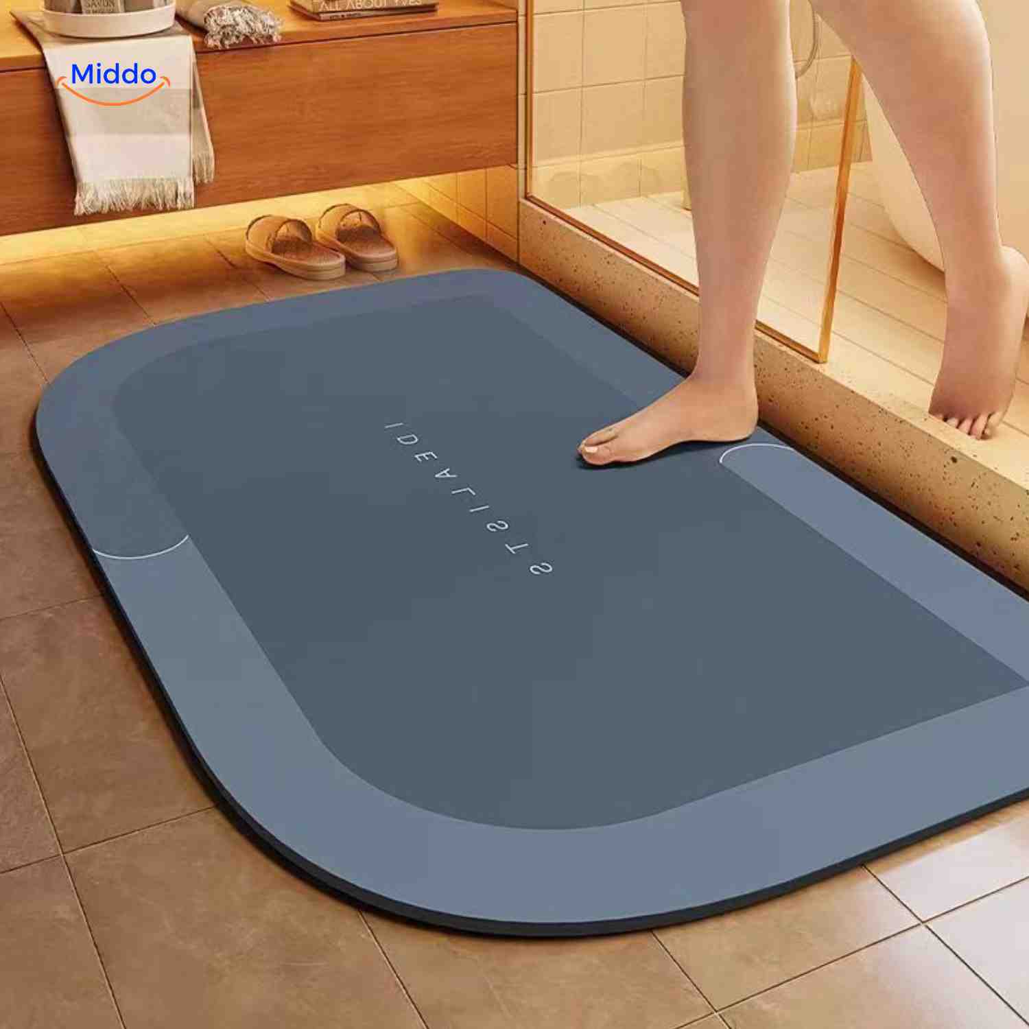 Sneldrogende Badmat met Antislip Onderkant – Extra Absorberend voor Badkamer, Toilet en Balkon | Sansoti