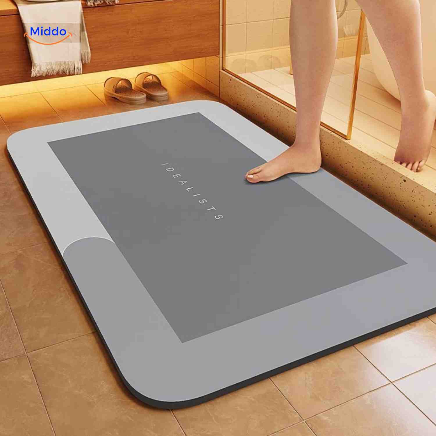 Sneldrogende Badmat met Antislip Onderkant – Extra Absorberend voor Badkamer, Toilet en Balkon | Sansoti