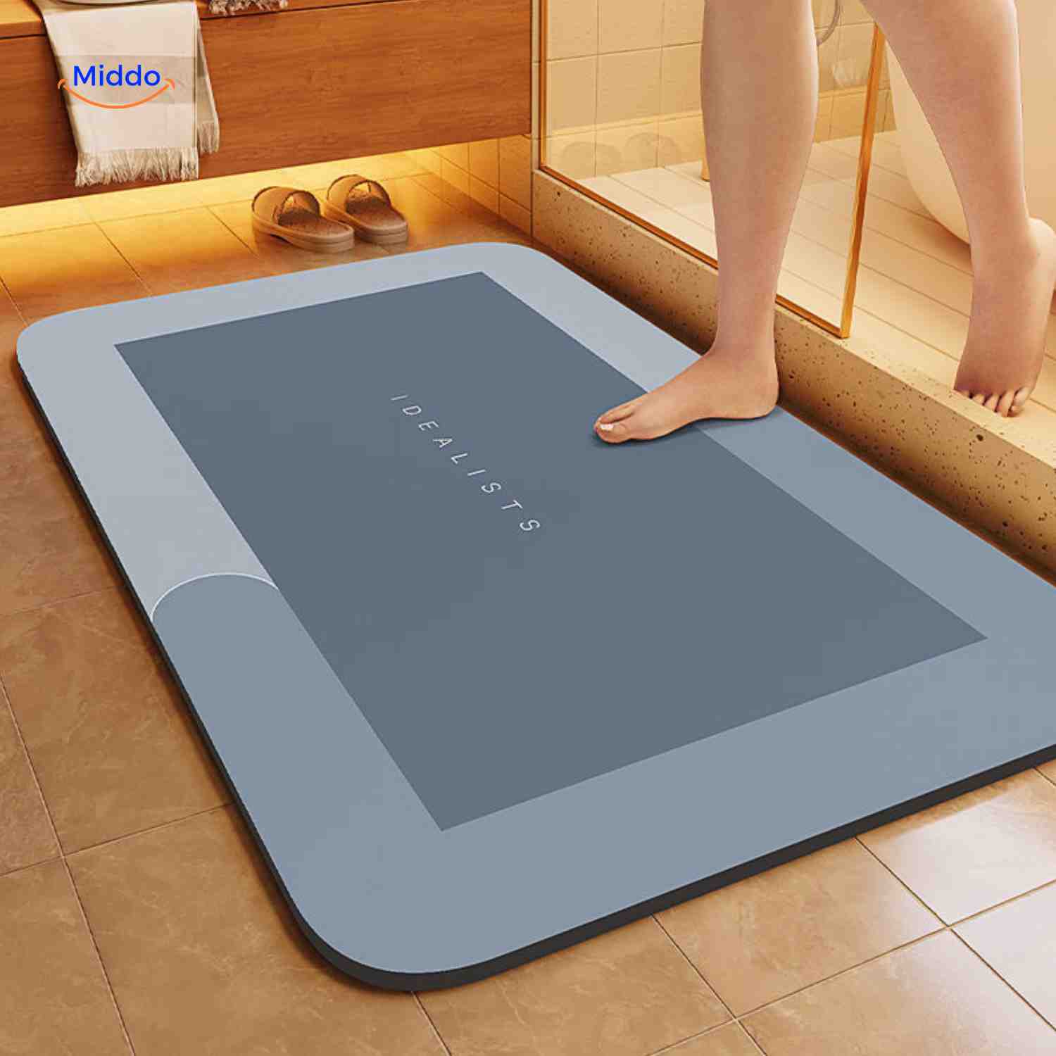 Sneldrogende Badmat met Antislip Onderkant – Extra Absorberend voor Badkamer, Toilet en Balkon | Sansoti