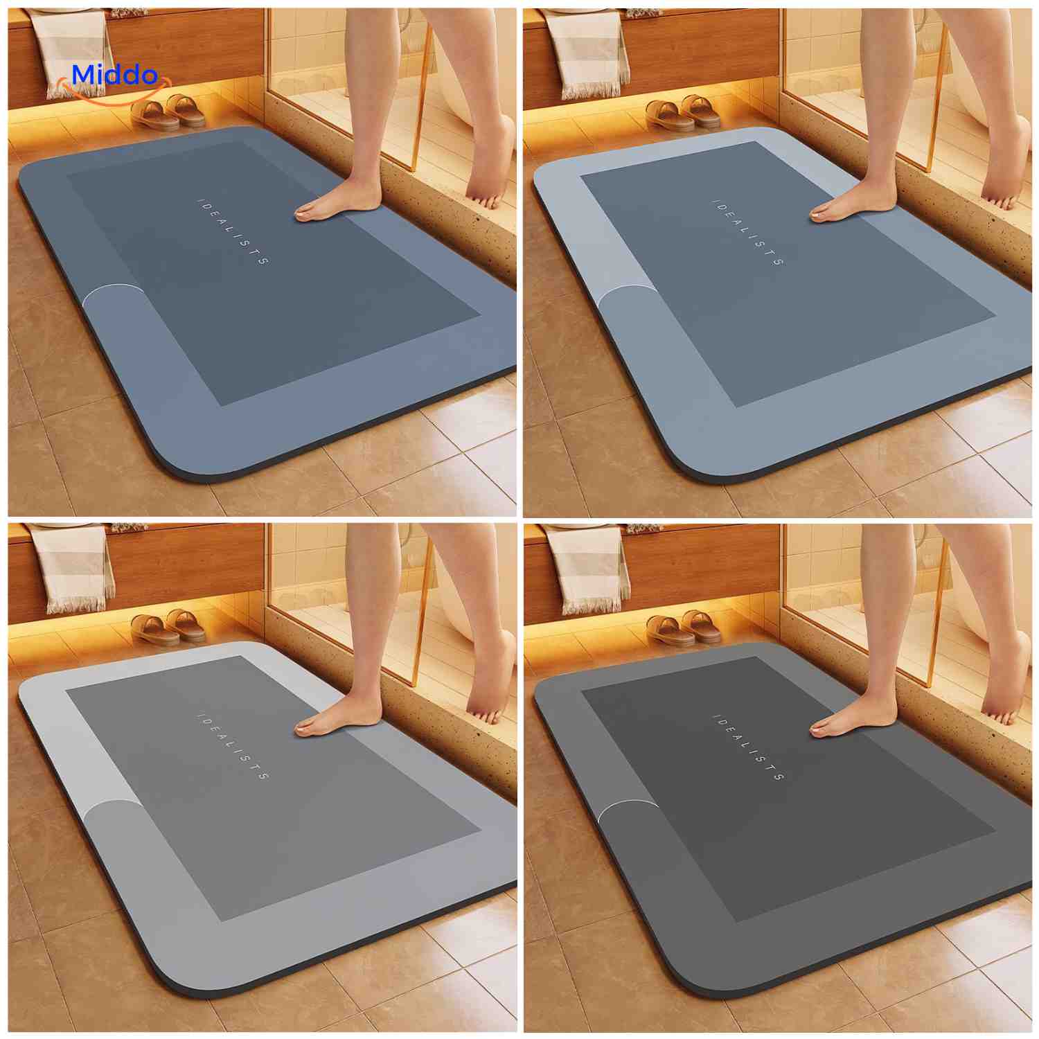 Sneldrogende Badmat met Antislip Onderkant – Extra Absorberend voor Badkamer, Toilet en Balkon | Sansoti
