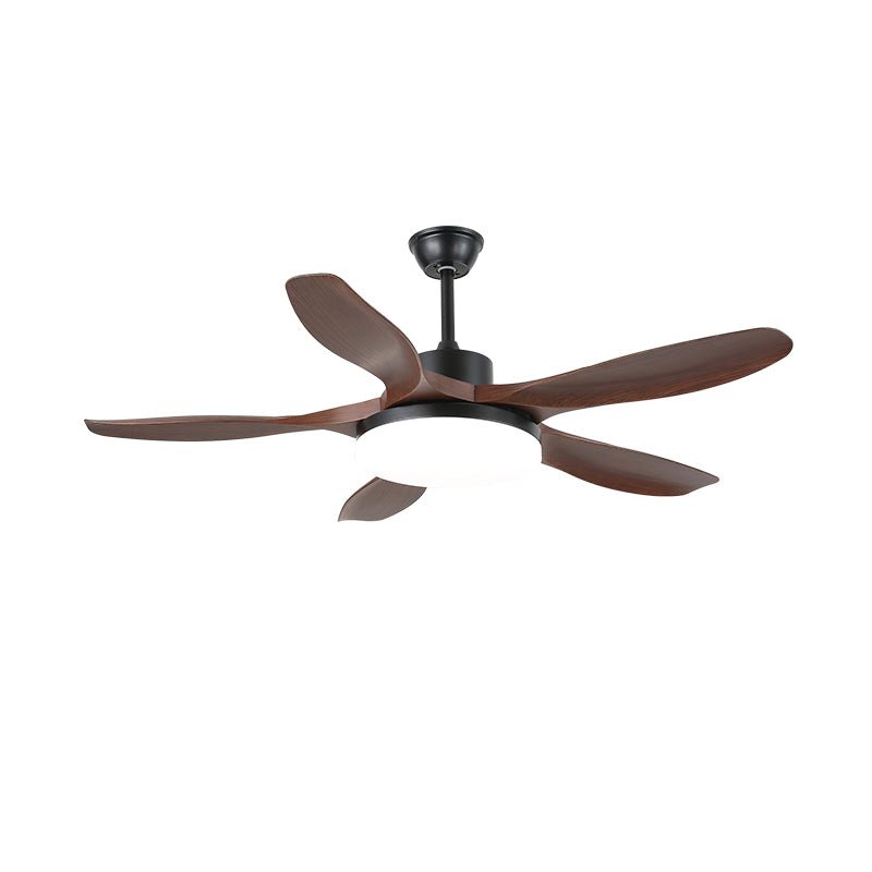 Minimalist Ceiling Fan with Lighting – Wood Grain & LED – 6 Settings | Sansoti