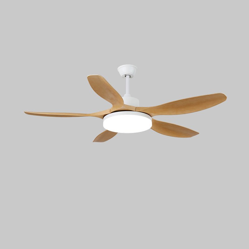 Minimalist Ceiling Fan with Lighting – Wood Grain & LED – 6 Settings | Sansoti
