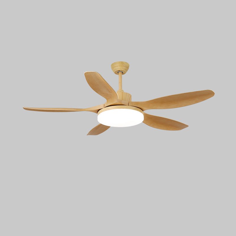 Minimalist Ceiling Fan with Lighting – Wood Grain & LED – 6 Settings | Sansoti