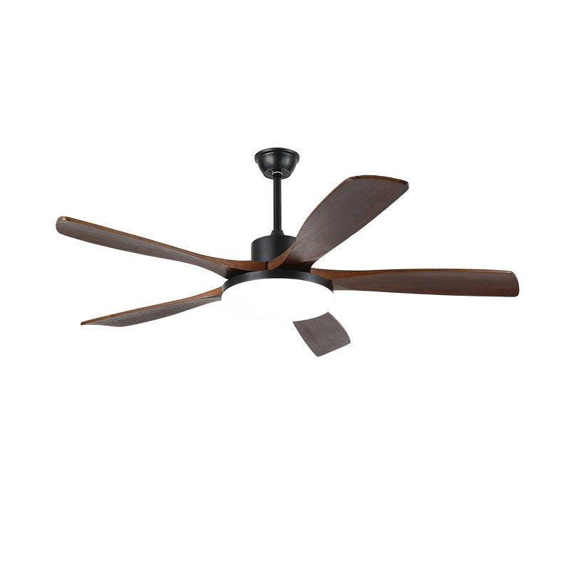 Minimalist Ceiling Fan with Lighting – Wood Grain & LED – 6 Settings | Sansoti