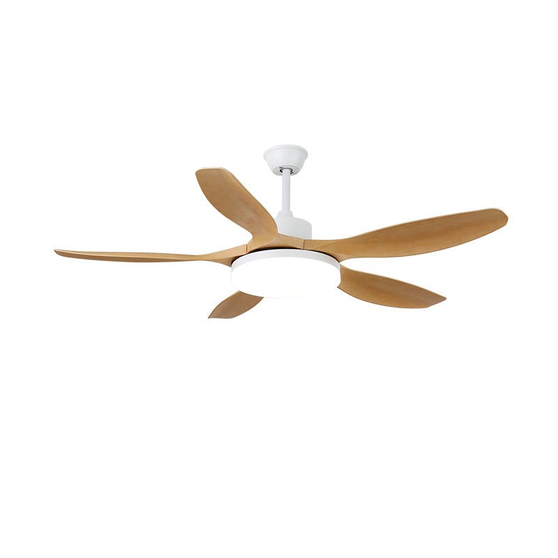 Minimalist Ceiling Fan with Lighting – Wood Grain & LED – 6 Settings | Sansoti