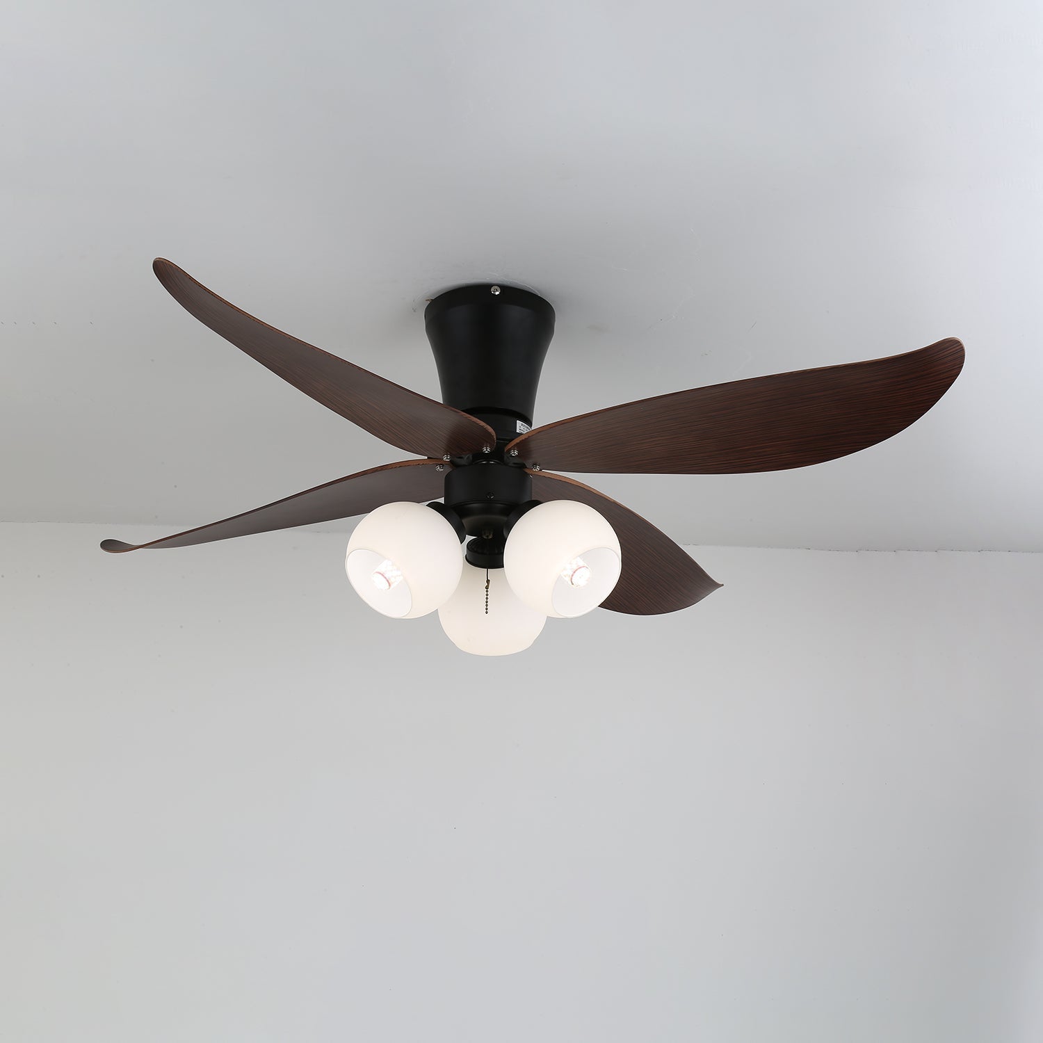 Scandinavische Plafondventilator met Verlichting Hout & Glas Design 90cm | Sansoti