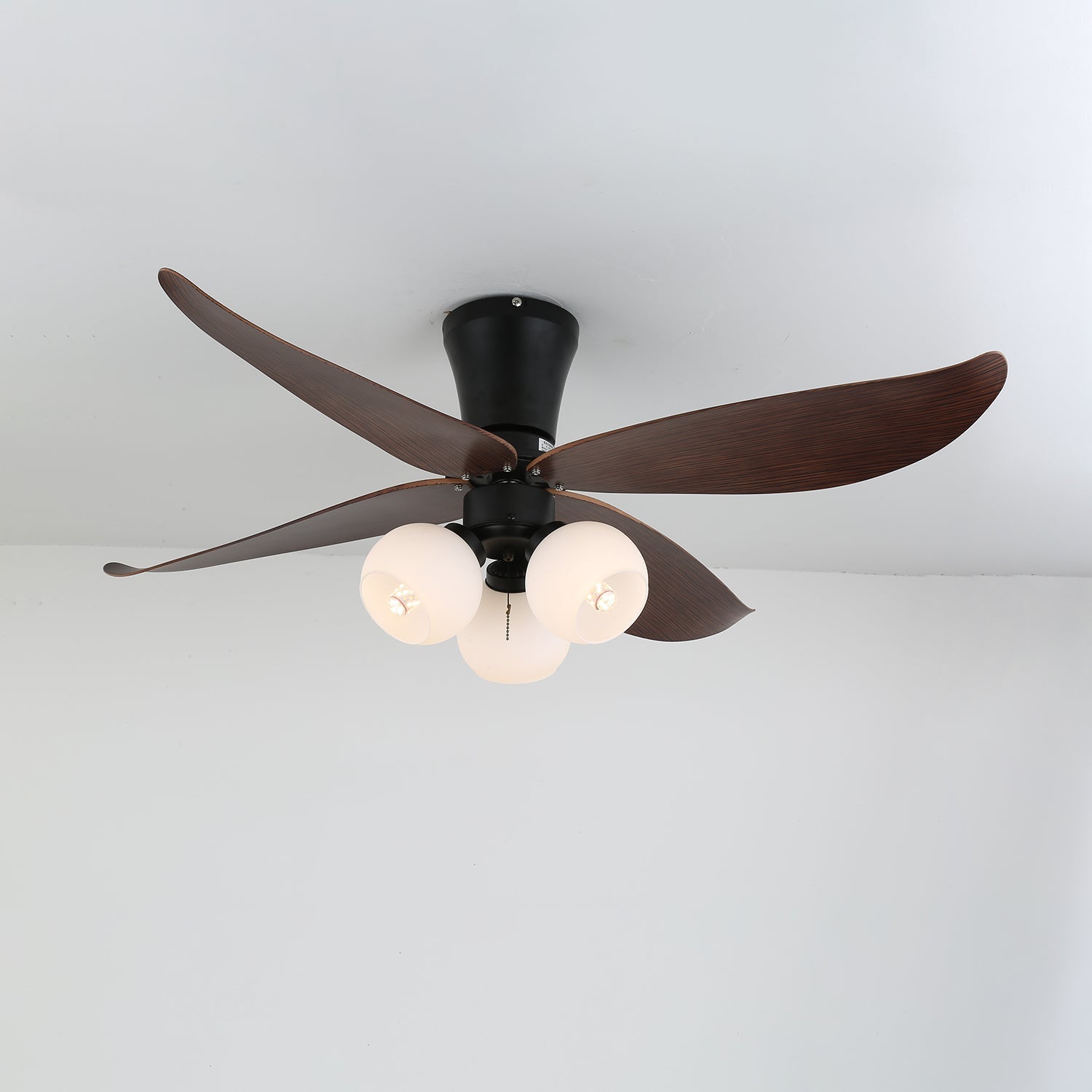 Scandinavische Plafondventilator met Verlichting Hout & Glas Design 90cm | Sansoti