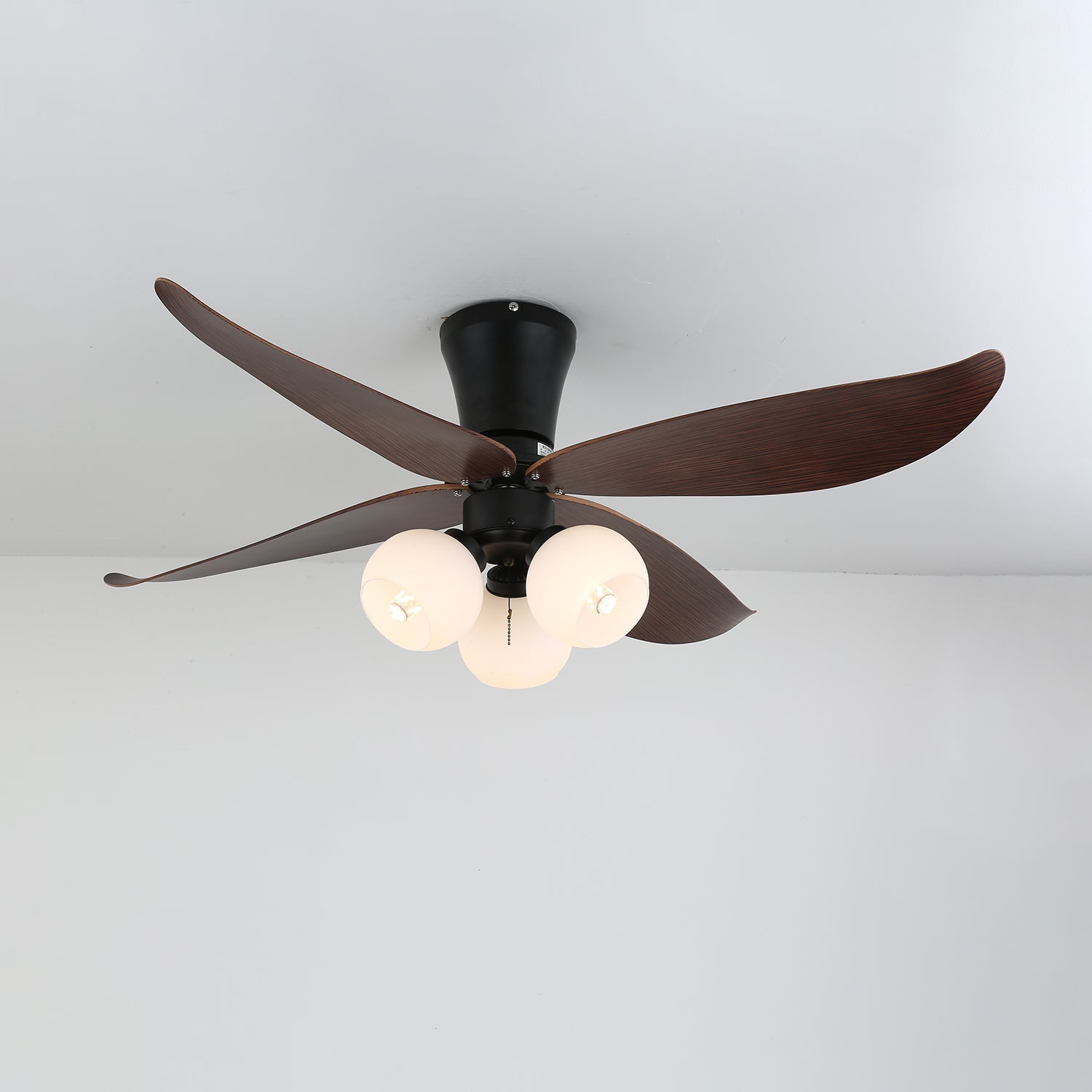 Scandinavische Plafondventilator met Verlichting Hout & Glas Design 90cm | Sansoti