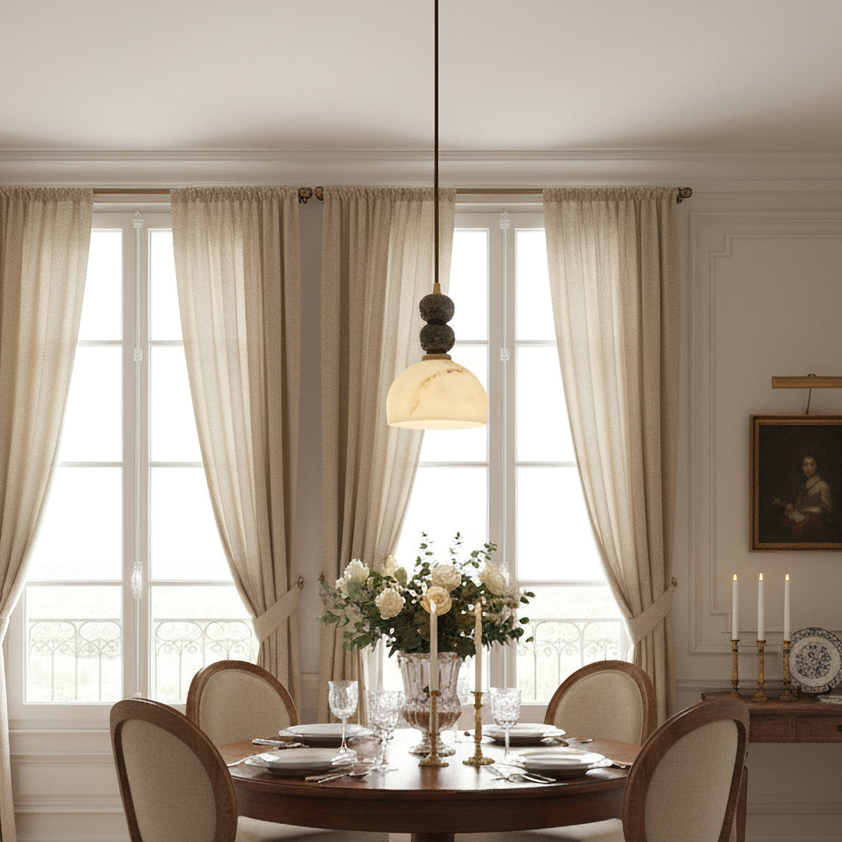 Hanglamp met Marmer en Imitatie Albast – Elegant Design met Zacht Licht | Sansoti