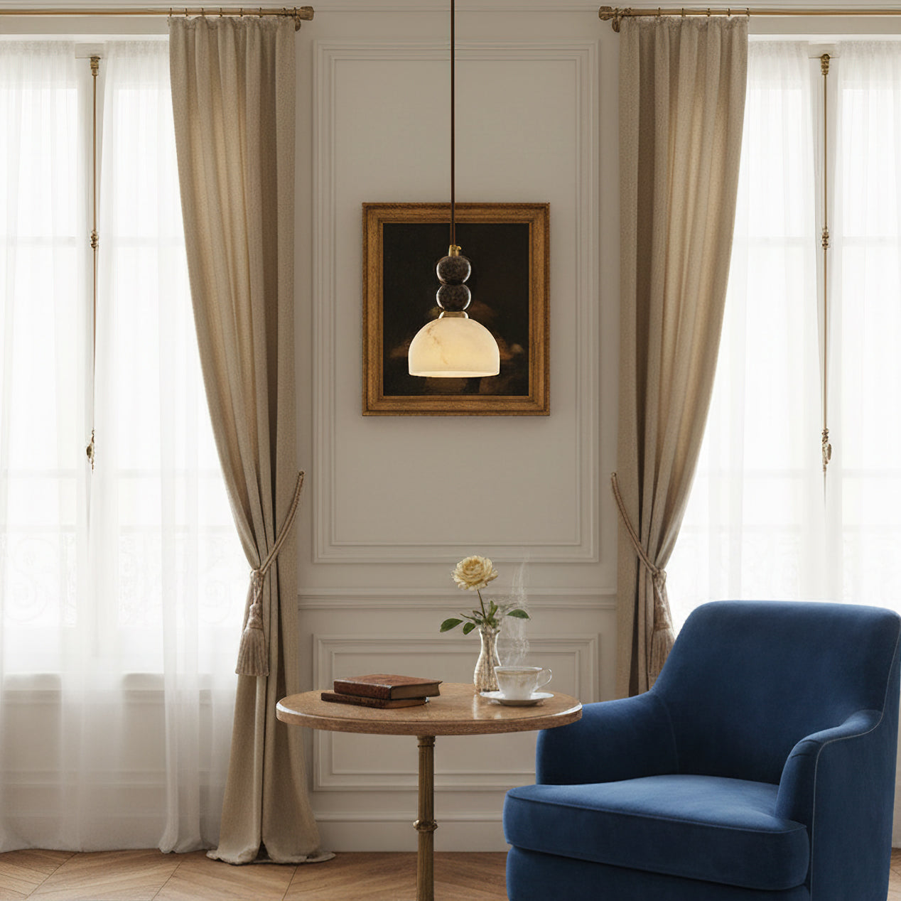 Hanglamp met Marmer en Imitatie Albast – Elegant Design met Zacht Licht | Sansoti