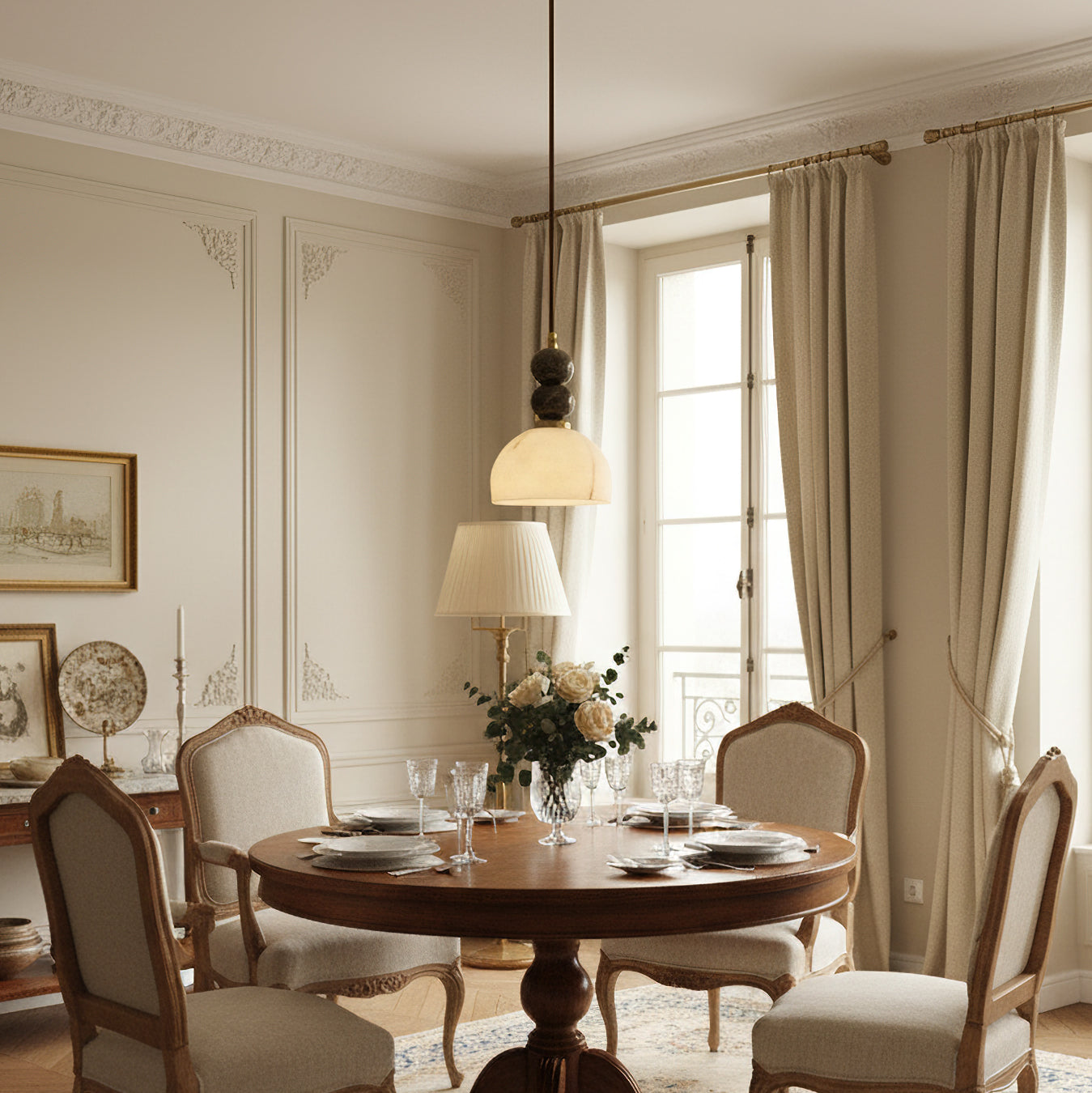 Hanglamp met Marmer en Imitatie Albast – Elegant Design met Zacht Licht | Sansoti