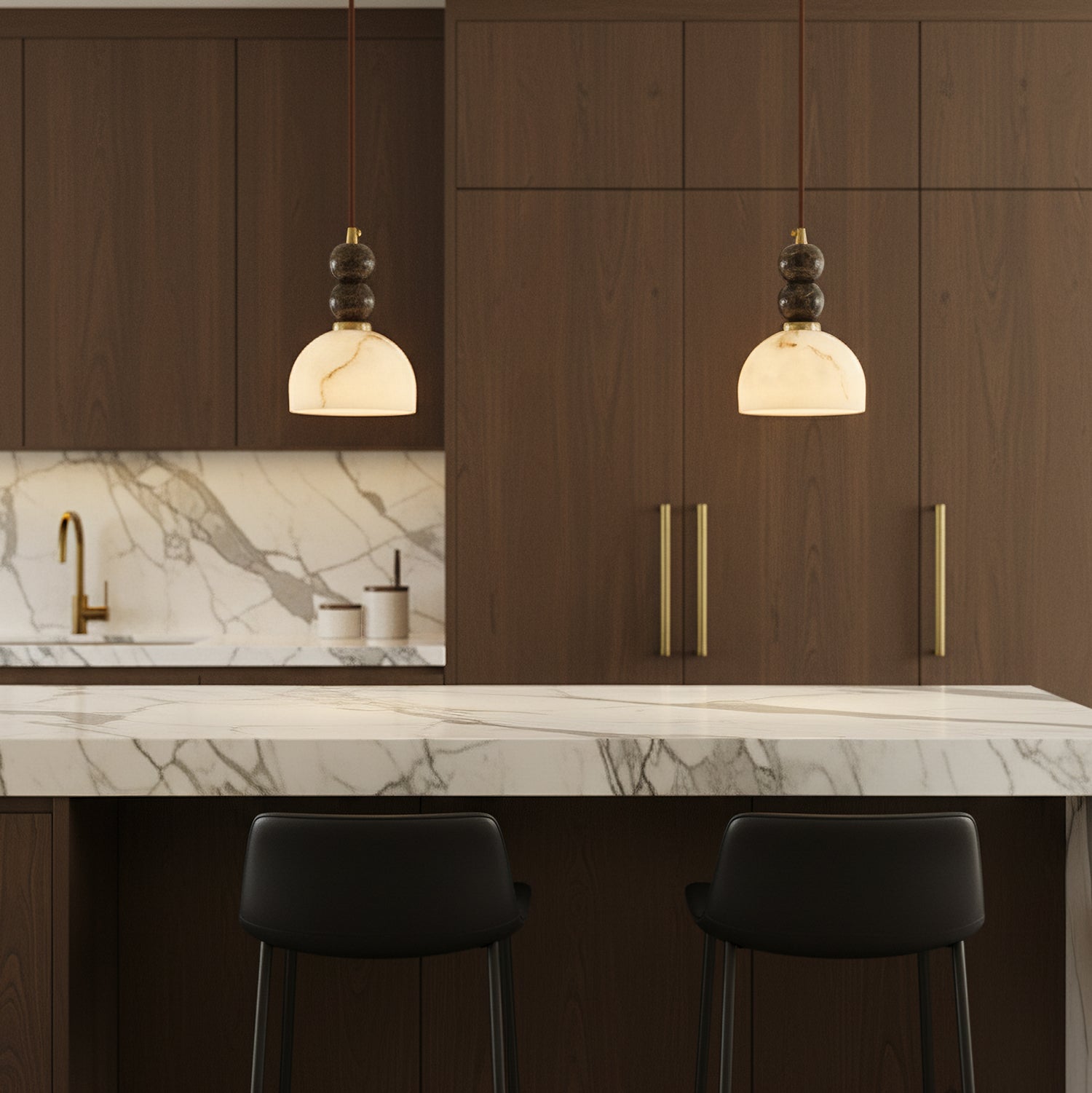 Hanglamp met Marmer en Imitatie Albast – Elegant Design met Zacht Licht | Sansoti