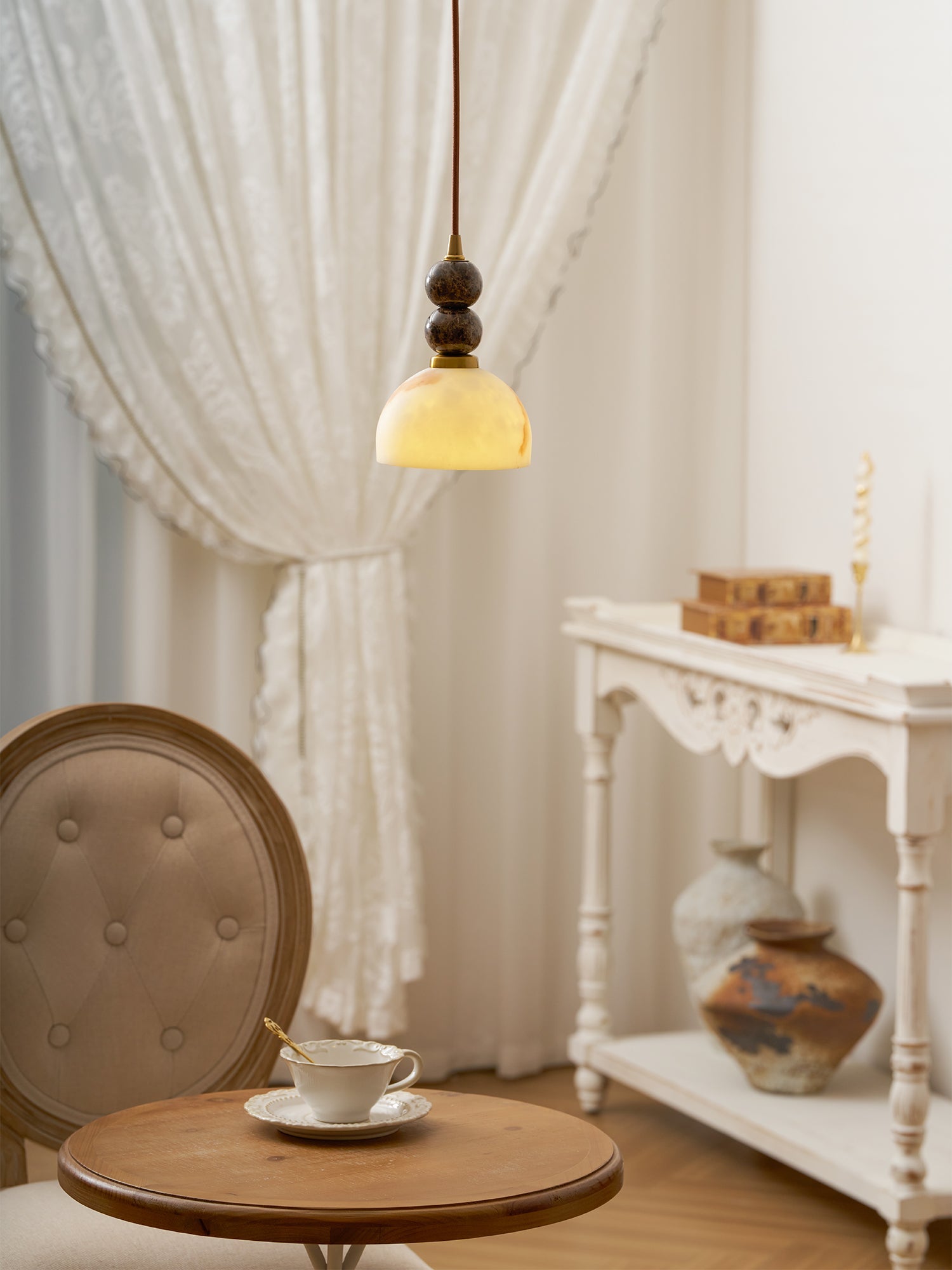 Hanglamp met Marmer en Imitatie Albast – Elegant Design met Zacht Licht | Sansoti