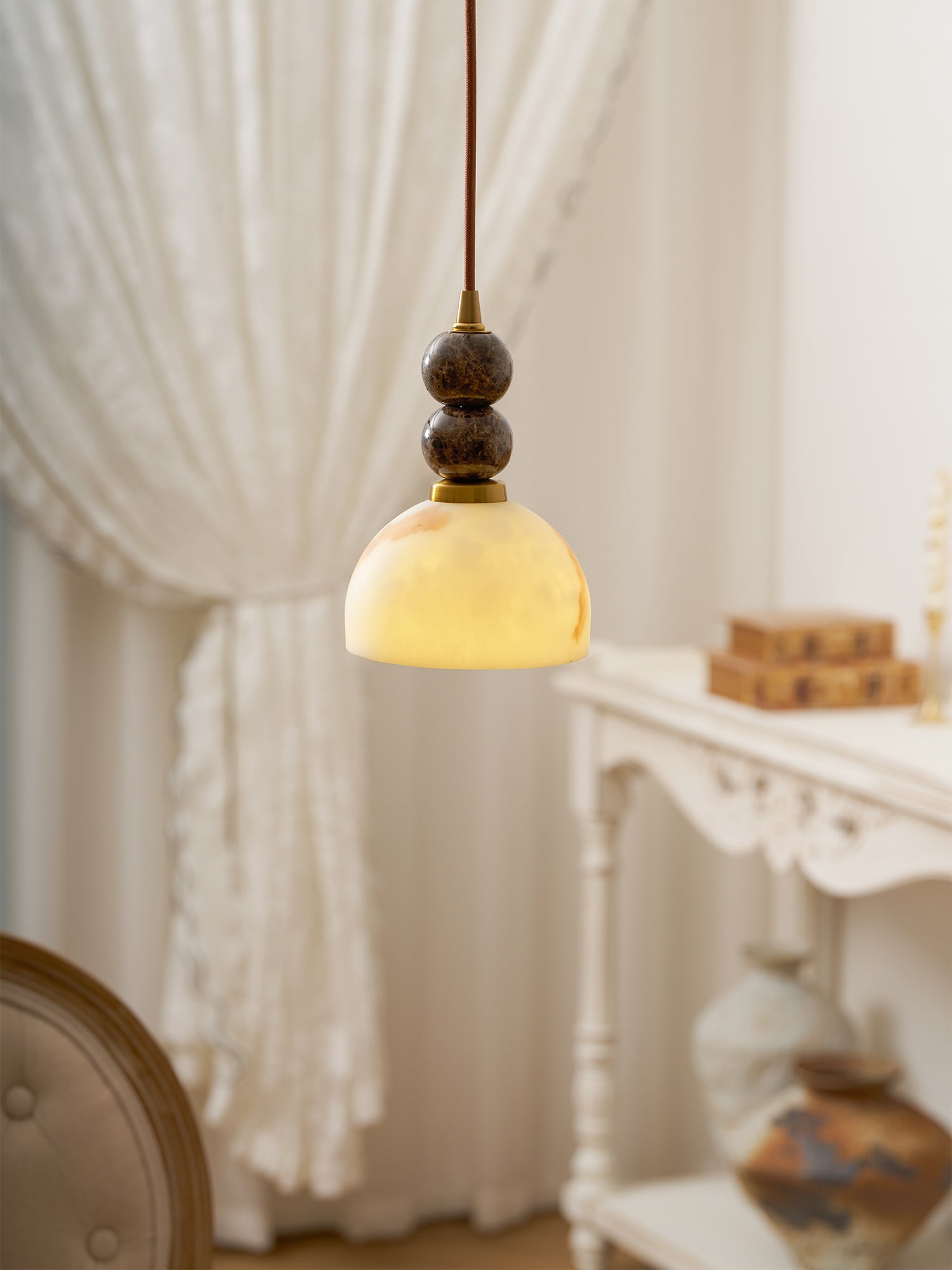Hanglamp met Marmer en Imitatie Albast – Elegant Design met Zacht Licht | Sansoti
