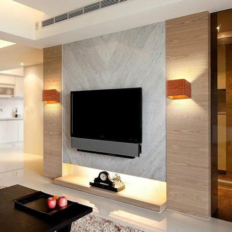 Wandlamp Hout Faux Slaapkamer Scandinavisch Design Nordic Stijl Verlichting | Sansoti