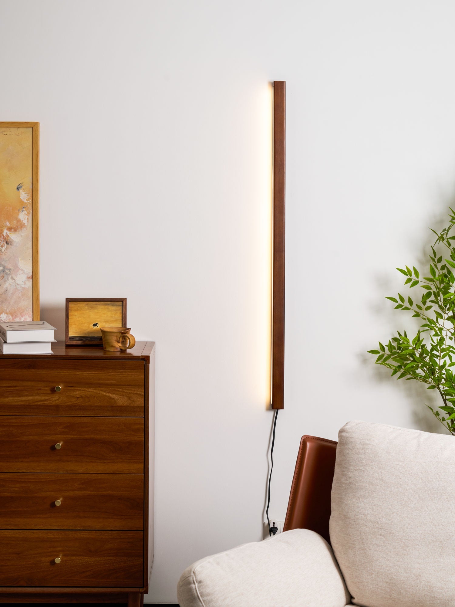 Ronde Houten Wandlamp met LED — Scandinavisch Design met Dimfunctie — Verkrijgbaar in Drie Maten | Sansoti