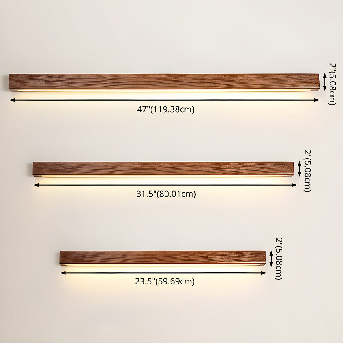 Wooden Wall Lamp Linear Design LED Lighting for Hallway Bedroom Modern Minimalist Scandinavian | Sansoti